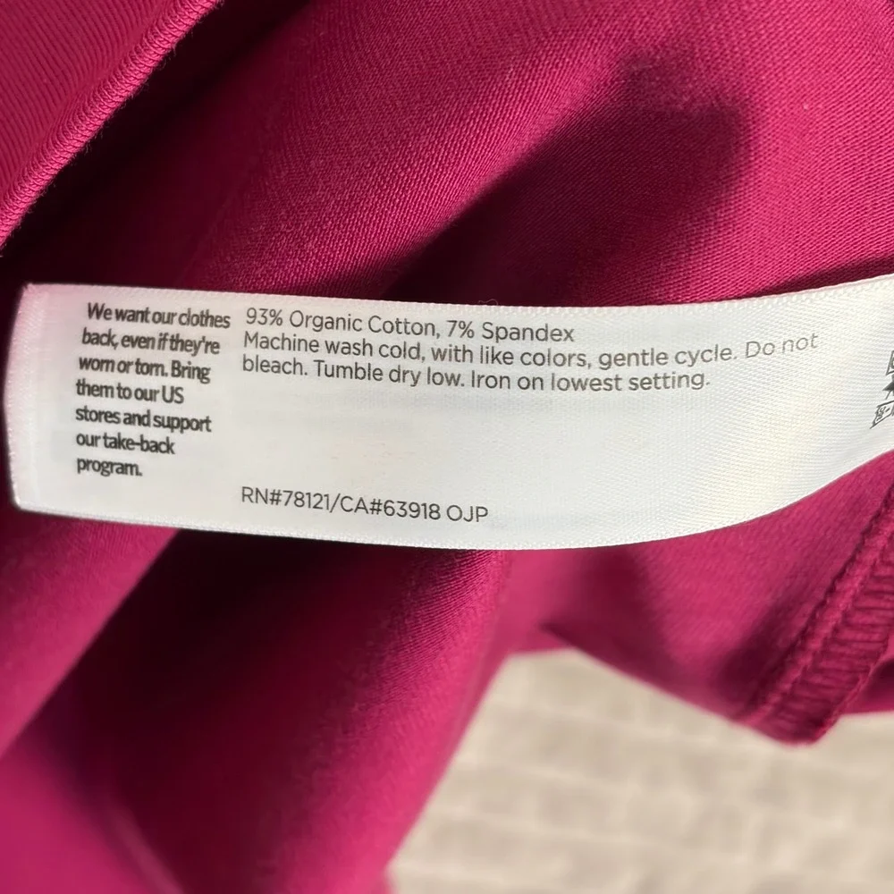 Eileen Fisher Magenta Pink Organic Cotton Sleeveless Shift Dress Medium M